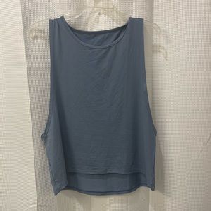 Blue workout muscle tank